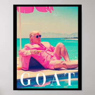 Poster Camisa De Trump Goat Verão De 2024 Dona Rosa Funny