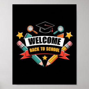Poster Camisa de Volta às Aulas Fofa 2025 Aluno Maçã Lápi