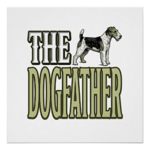 Póster Camisa Desenho de Gravura Vintage Dog Father Terri