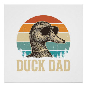 Póster Camisa Desi do Papai Pato com Gravura Vintage e Pô