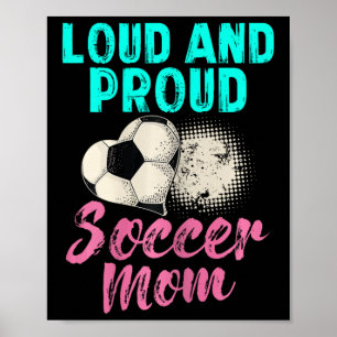 Poster Camisa Divertida de Mãe de Futebol Louca e Orgulho
