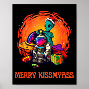 Poster Camisa Divertida de Natal de Alien _ Merry Kissmy