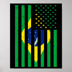 Poster Camisa do Brasil de Futebol EUA América Bandeira J