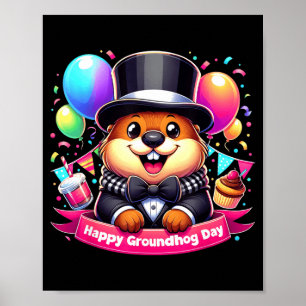 Poster Camisa do Dia da Marmota Feliz Dia das Marmotas Ho