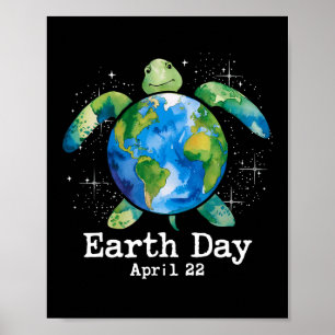 Poster Camisa Do Dia Da Terra Da Tartaruga Para Mulheres 