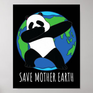 Poster Camisa do Dia da Terra Panda Salva Camisas da Terr