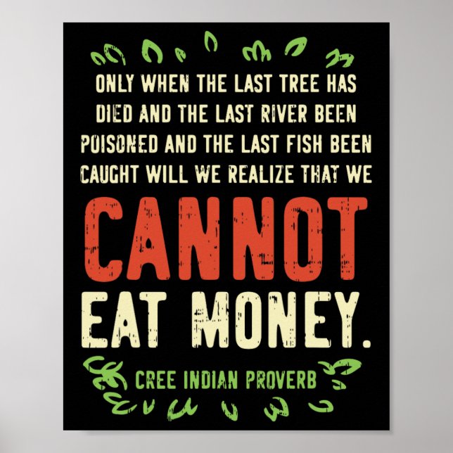 Poster Camisa Do Dia Da Terra Pro Save Environment Citaçã (Frente)