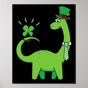 Poster Camisa do Dia de São Patrício de Dinossauro para C