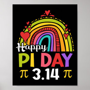 Poster Camisa Do Dia Pi Professor Rainbow Funny Happy Pi