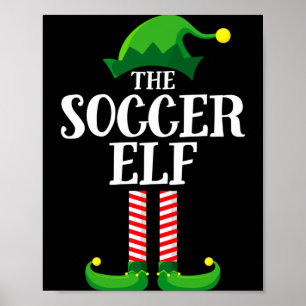 Poster Camisa do grupo familiar de elfo de futebol Natal 