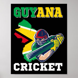 Poster Camisa do jogador de críquete da Guiana Bandeira E