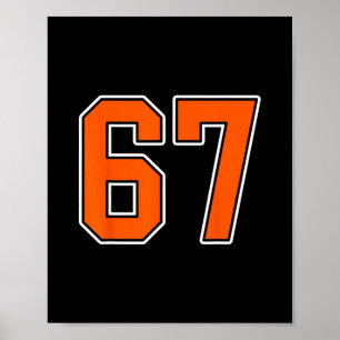 Poster Camisa do Jogador Número 67 Laranja Branco Uniform