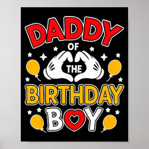 Poster Camisa do Papai do Menino de Aniversário Combinand