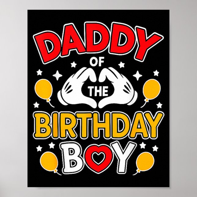 Poster Camisa do Papai do Menino de Aniversário Combinand (Frente)