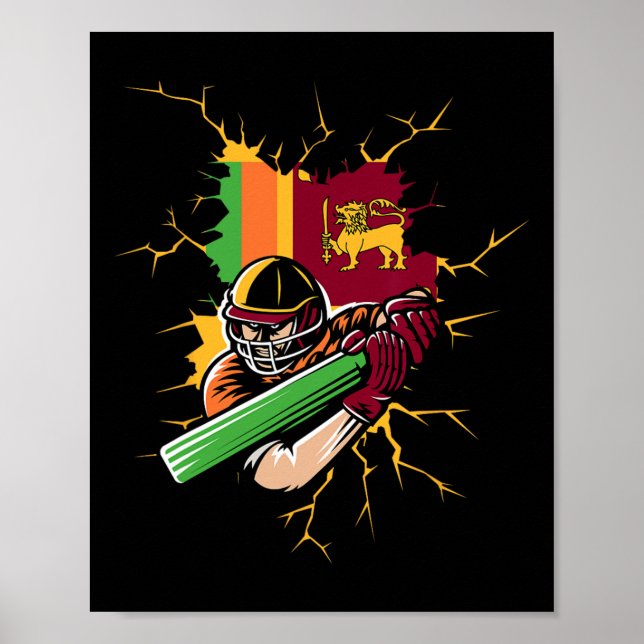 Poster Camisa do Sri Lanka Cricket T Camisa Kit Presente  (Frente)