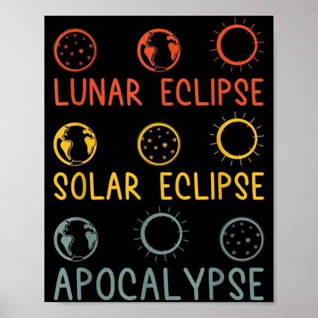 Poster Camisa Eclipse Lunar Solar Apocalipse Celestial (Frente)