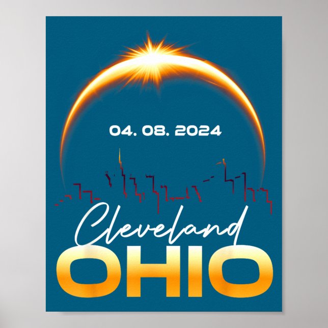 Poster Camisa Eclipse Solar Cleveland Ohio Total (Frente)