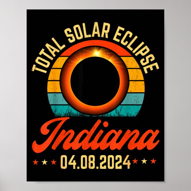 Poster Camisa Eclipse Solar Indiana Total Solar (Frente)