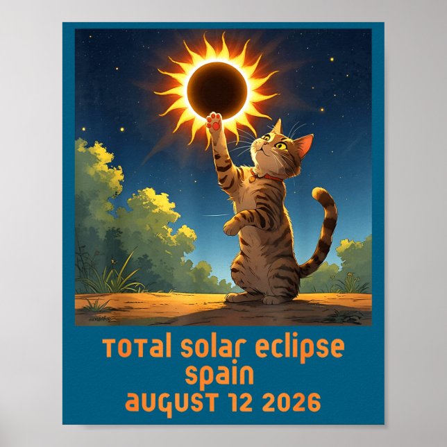 Poster Camisa Eclipse Solar Total Gato Espanha (Frente)