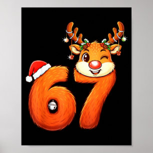 Poster Camisa engraçada 67 Rena Natal Six Seven Meme 6 7