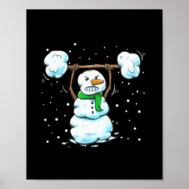Poster Camisa engraçada de boneco de neve de levantamento (Frente)