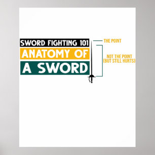 Poster Camisa engraçada de esgrima de anatomia de luta de