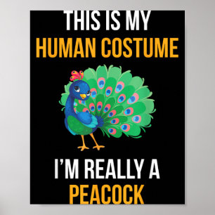 Poster Camisa engraçada de fantasia de pavão de Halloween