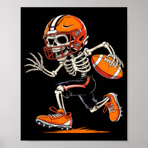 Poster Camisa engraçada de futebol com esqueleto de Hallo