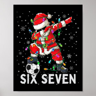Poster Camisa engraçada de Natal Bruh Futebol Papai Noel