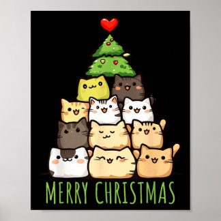 Poster Camisa engraçada de Natal de amor por gatos _ Gata