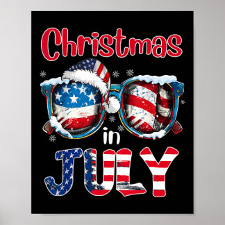 Poster Camisa engraçada de Natal em julho Férias de verão
