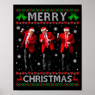 Poster Camisa engraçada de Natal feio da dança de Trump