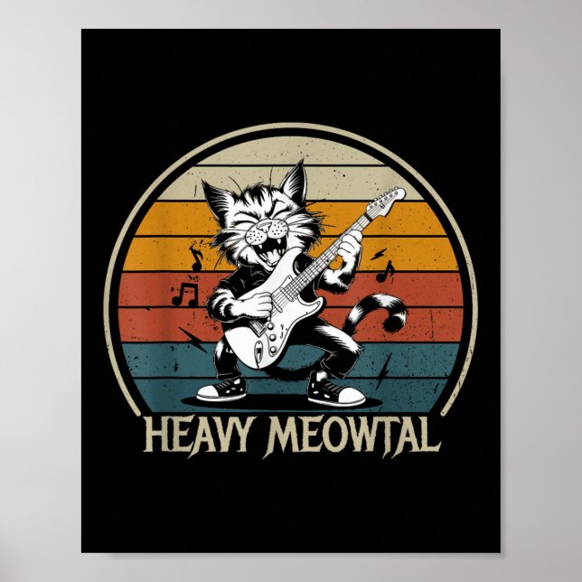 Poster Camisa Engraçada De Violão De Gato - Brincando De  (Frente)