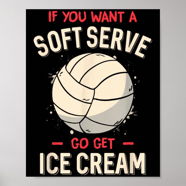Poster Camisa Engraçada De Voleibol Para Meninas Mulheres (Frente)