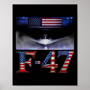 Poster Camisa engraçada do caça F47 Trump F-47 Avião de C