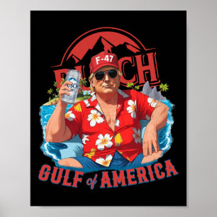 Poster Camisa Engraçada Do Golfo Dos Eua América Do Leste