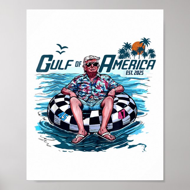 Poster Camisa Engraçada Do Golfo Dos Eua América No Leste (Frente)
