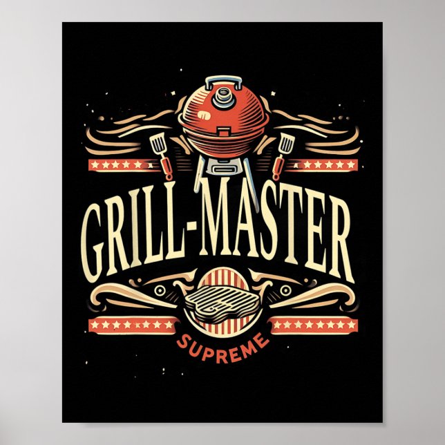 Poster Camisa engraçada do Grill Master Supreme Bbq (Frente)