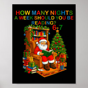Poster Camisa engraçada do Papai Noel lendo 67 meme Natal