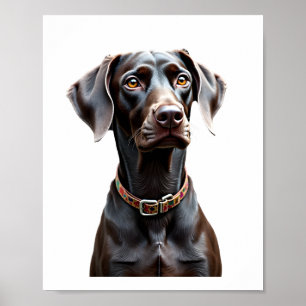 Poster Camisa engraçada do Pointer Mãe Pai Amante de Cach
