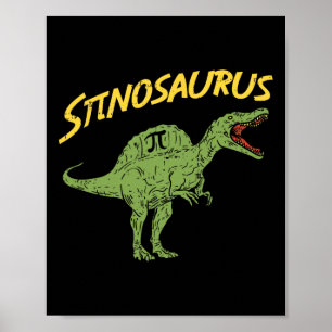 Poster Camisa engraçada do Spinosaurus Pi Day Presente de