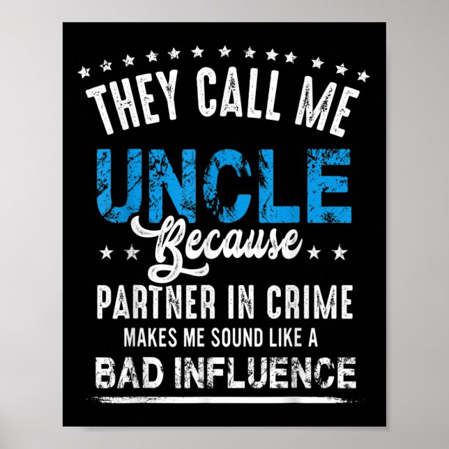 Poster Camisa Engraçada Do Tio Gift, Parceiro Do Tio No C (Frente)
