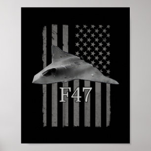 Poster Camisa engraçada F47 Avião de combate Trump F-47 A