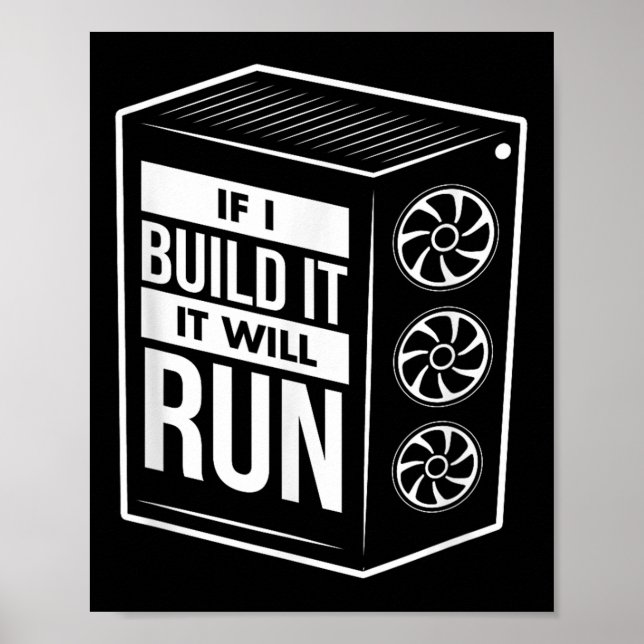 Poster Camisa Engraçado Do Pc Builder - Computador Builde (Frente)