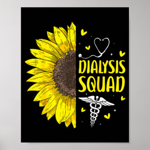 Poster Camisa Equipe de Diálise Girassol Enfermeira de Ne