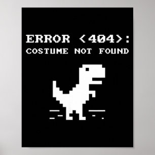 Poster Camisa Erro 404 Fantasia Não Encontrada Funny Hall