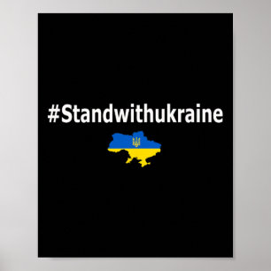 Poster Camisa Eu Apoio a Ucrânia Hashtag Standwithukrain