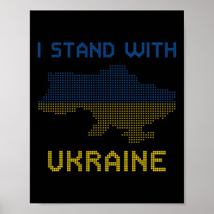 Poster Camisa Eu Apoio a Ucrânia Mapa da Ucrânia Bandeira