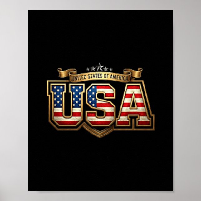 Poster Camisa EUA Homens Mulheres Crianças Bandeira Ameri (Frente)