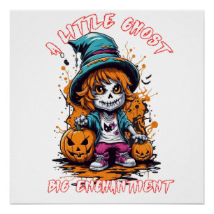 Póster Camisa Fantasma Bonita   Halloween Tee   Halloween